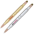 Twist Action Brass Ballpoint Pen w/ Fiber Cloth Capacitive Stylus
